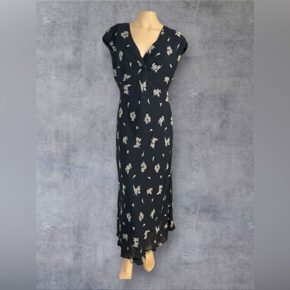 Jones New York Black Floral Maxi Dress – Size 12 - Picture 1 of 8